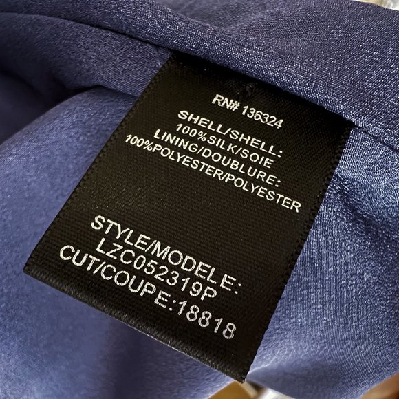 NEW! HALSTON HERITAGE 100% Silk Flutter Floral print Dress, Blue Moon, Sz 0 - Picture 15 of 15